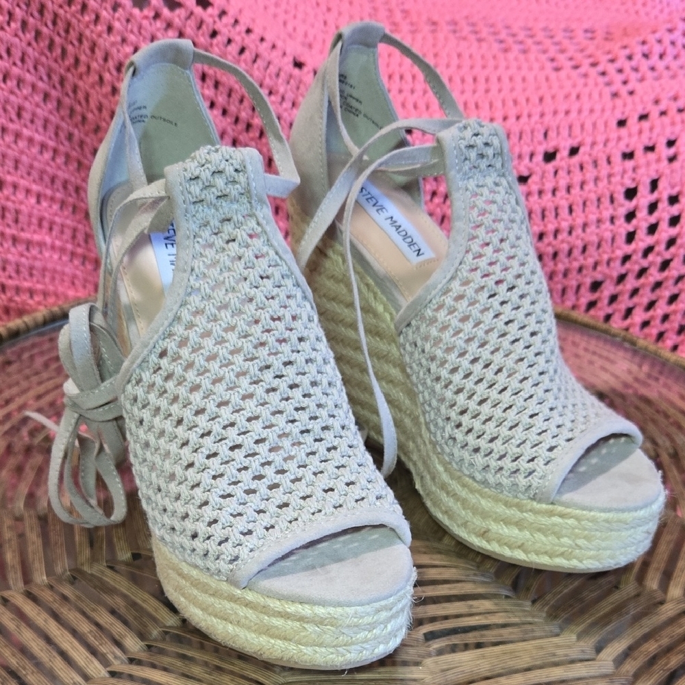 Steve Madden Women's Woven Platform Sandals - Cream